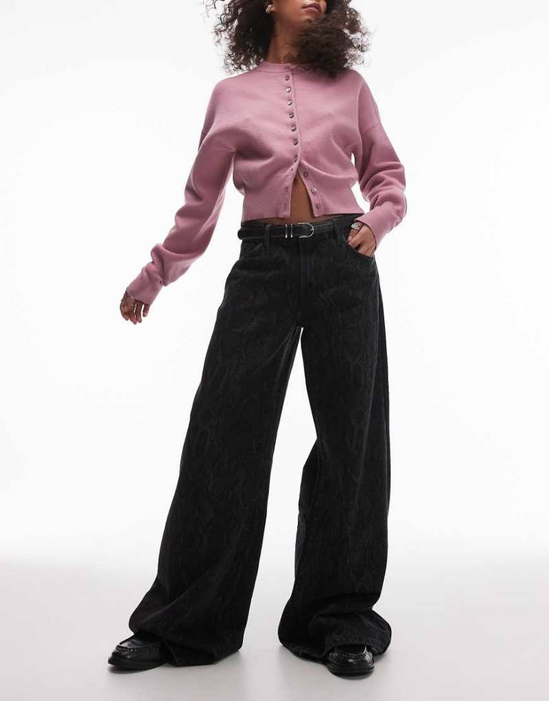 Mango - Snake - Gerade geschnittene Jeans mit Schlangenmuster in Schwarz von Mango