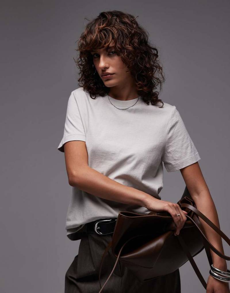 Mango - Soft-Touch-T-Shirt in Hellbeige mit Rundhalsausschnitt-Neutral von Mango