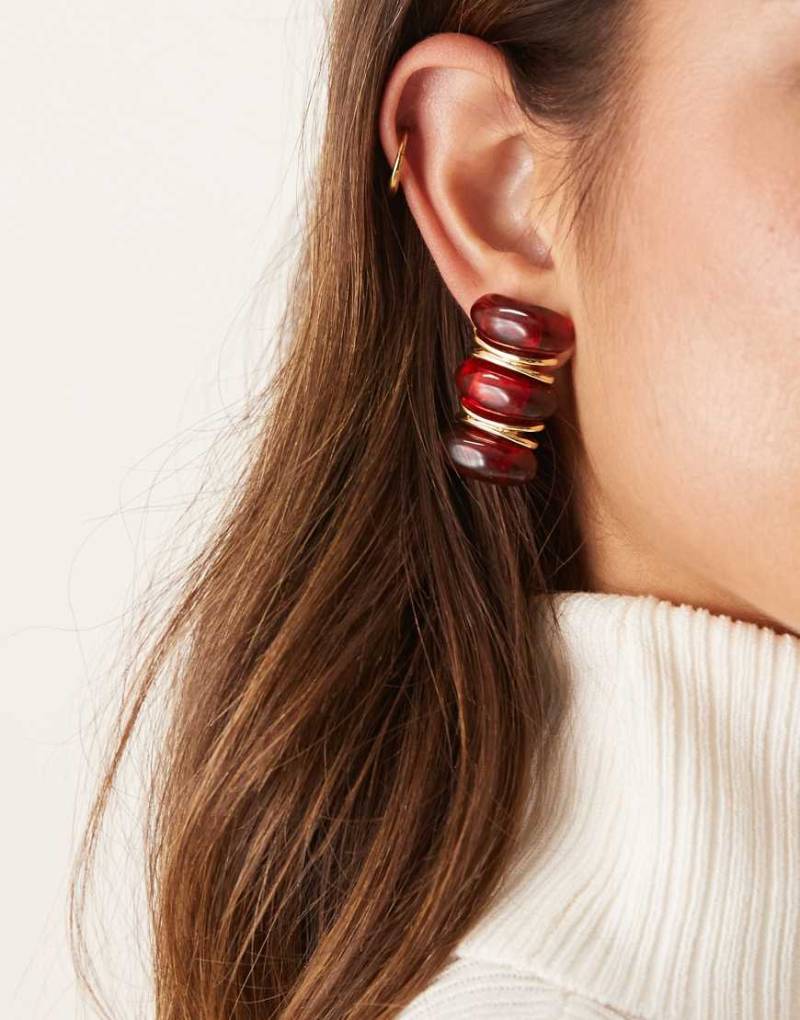 Mango - Statement-Ohrringe in Rot von Mango