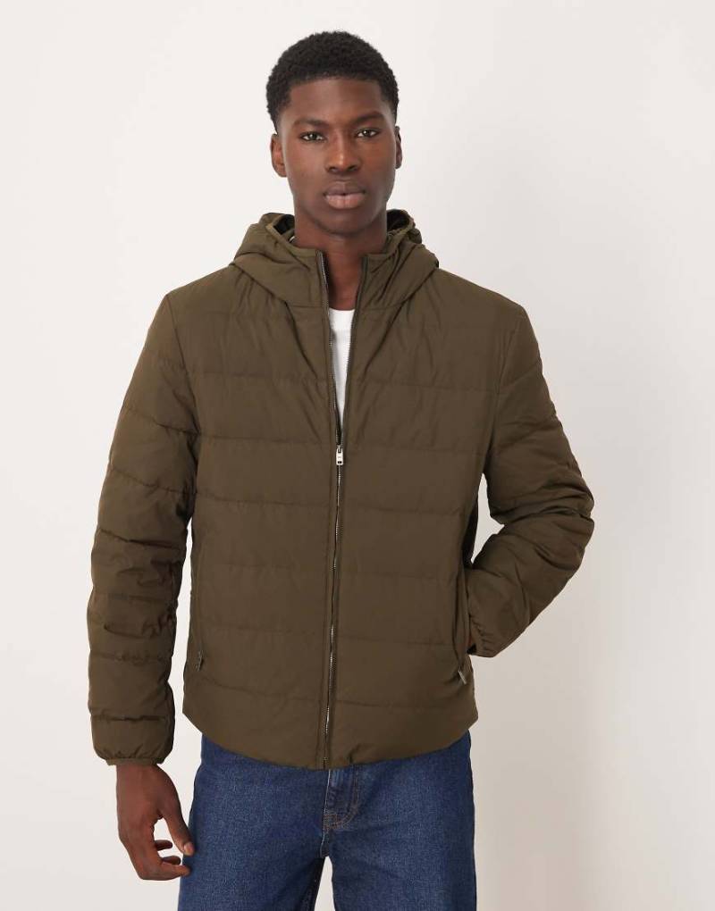 Mango - Wattierte Jacke in Khaki mit Kapuze-Grün von Mango