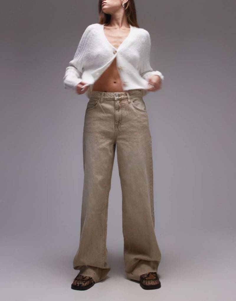 Mango - Danila - Jeans in brauner Vintage-Waschung mit unbehandeltem Saum von Mango