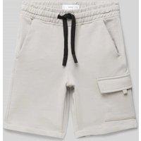 Mango Straight Leg Sweatshorts mit Cargotasche in Mittelgrau, Größe 116 von Mango