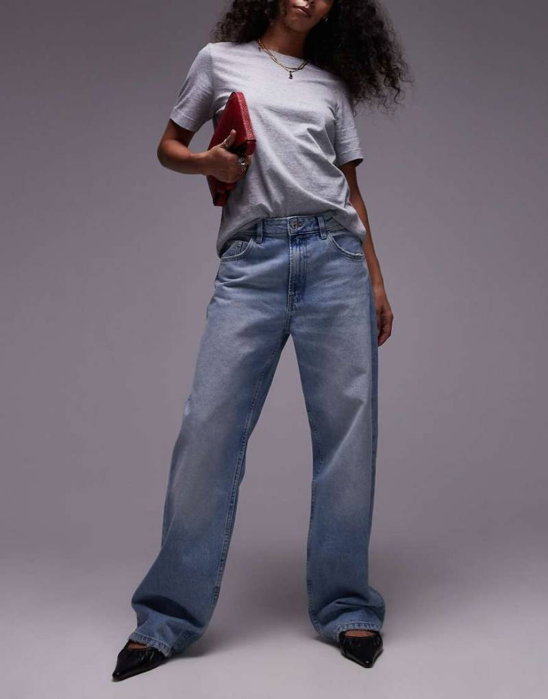 Mango - Miami - Jeans in Hellblau mit mittelhohem Bund und geradem Schnitt von Mango