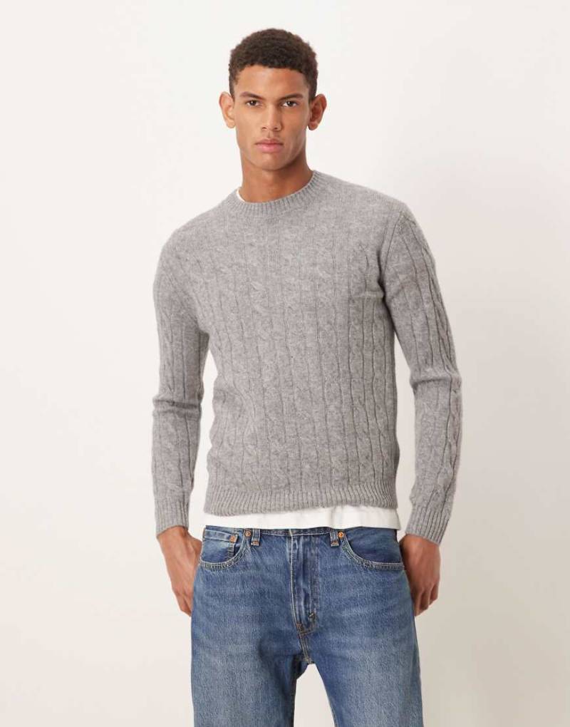 Mango - Strickpullover aus Wolle in Grau mit Zopfmuster Mango - Strickpullover aus Wolle in Grau mit Zopfmuster von Mango