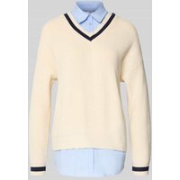 Mango Strickpullover im 2-in-1-Look Modell 'CHIARA' in Beige, Größe M von Mango