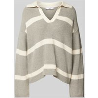 Mango Strickpullover mit überschnittenen Schultern Modell 'CUCO' in Hellgrau, Größe L von Mango
