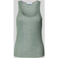 Mango Stricktop in semitransparentem Design Modell 'GERANIO' in Schilf, Größe L von Mango