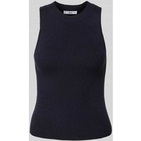 Mango Stricktop in unifarbenem Design Modell 'GASPARIN' in Marine, Größe XS von Mango