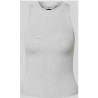 Mango Stricktop in unifarbenem Design Modell 'GASPARIN' in Mittelgrau, Größe M von Mango
