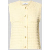 Mango Strickweste in Bouclé-Optik Modell 'PACHO' in Gelb, Größe M von Mango