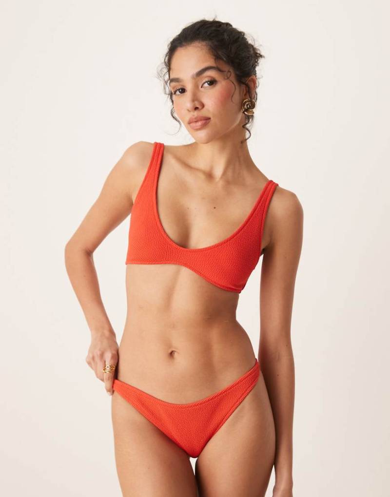 Mango - Strukturierte Bikinihose in Rot von Mango