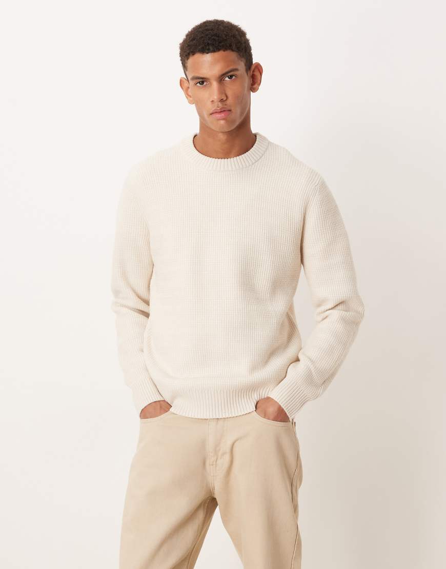 Mango - Strukturierter Strickpullover in Creme mit grobem Besatz am Kragen-Neutral Mango - Strukturierter Strickpullover in Creme mit grobem Besatz am Kragen-Neutral von Mango