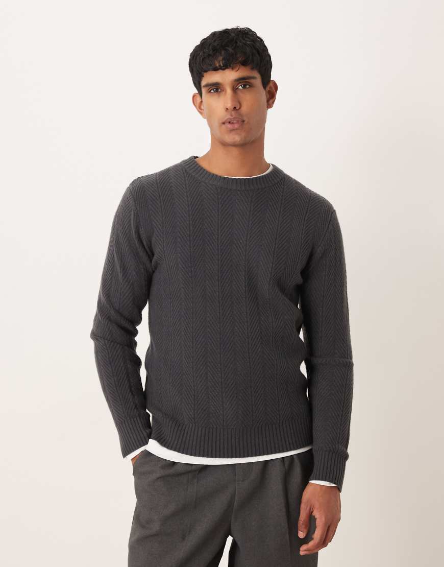 Mango - Strukturierter Strickpullover in Mittelblau von Mango