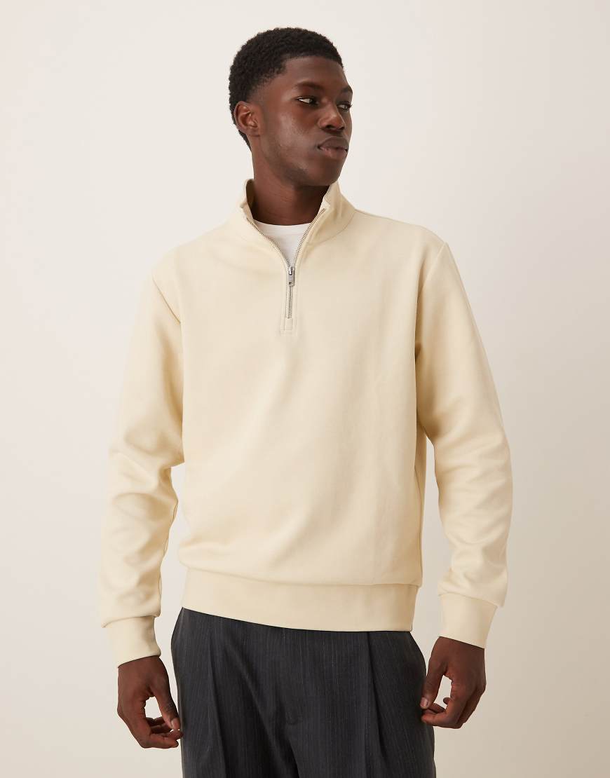 Mango - Sweatshirt in Beige mit kurzem Reißverschluss-Neutral von Mango