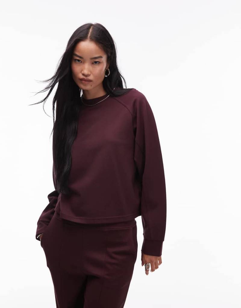 Mango - Sweatshirt in Burgunderrot, Kombiteil von Mango