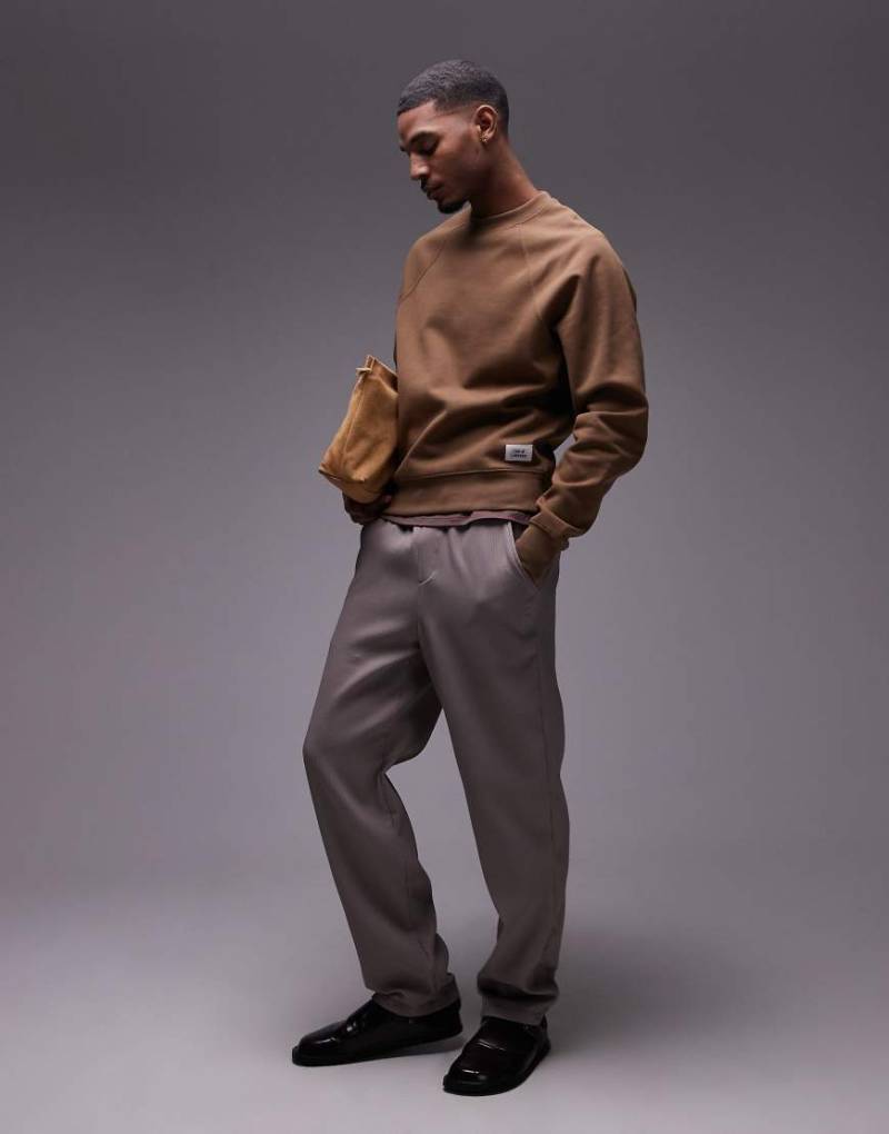 Mango - Sweatshirt in Hellbraun mit Rundhalsausschnitt von Mango