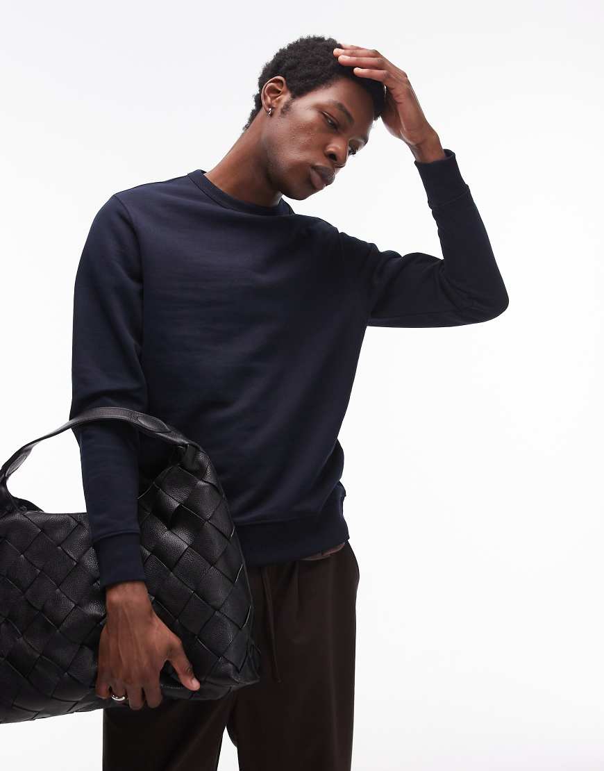 Mango - Sweatshirt in Marineblau mit Rundhalsausschnitt von Mango