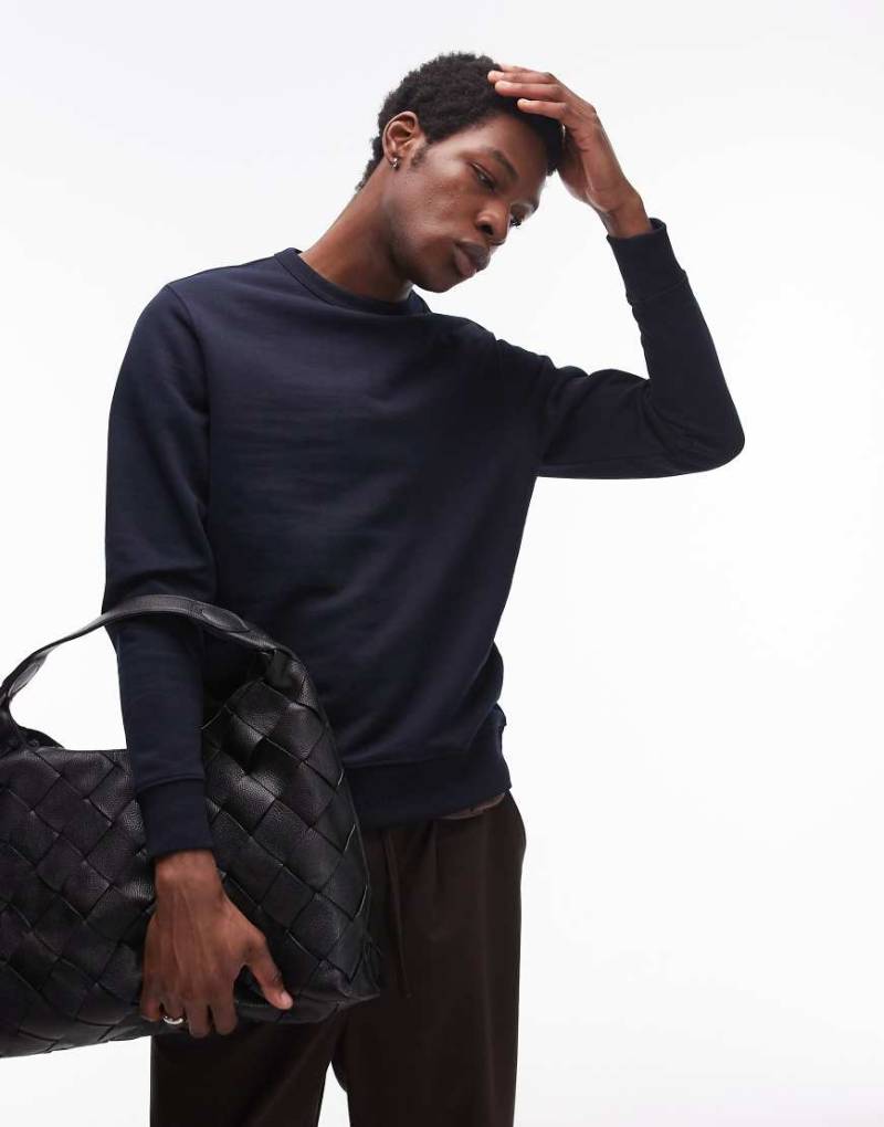 Mango - Sweatshirt in Marineblau mit Rundhalsausschnitt von Mango