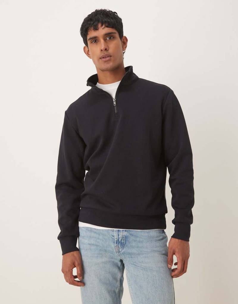 Mango - Sweatshirt in Marineblau mit kurzem Reißverschluss von Mango