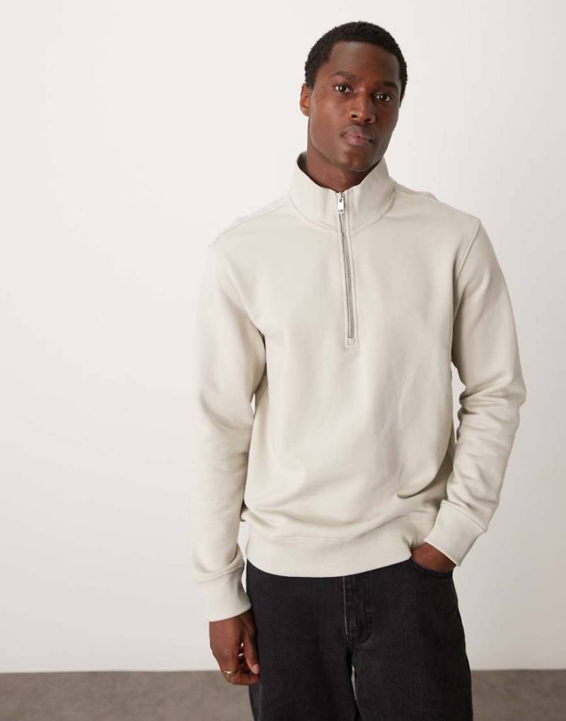 Mango - Sweatshirt in Natur mit kurzem Reißverschluss-Neutral von Mango