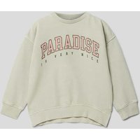 Mango Sweatshirt mit Statement-Stitching Modell 'paradise' in Mint, Größe 140 von Mango