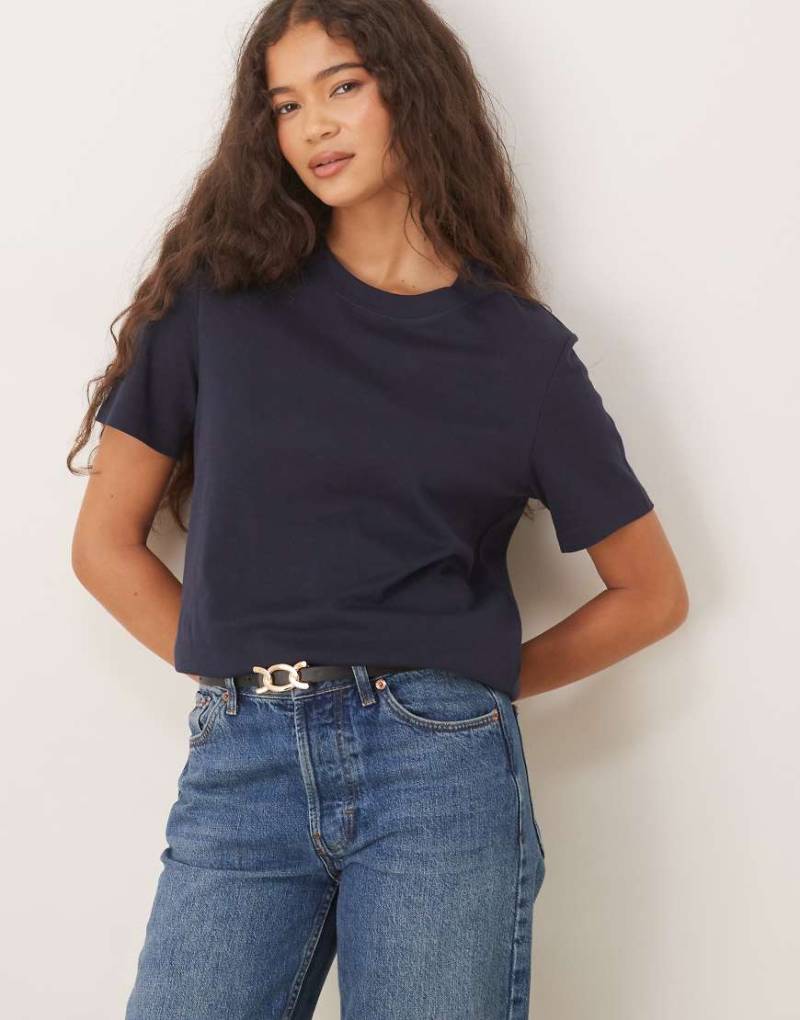 Mango - T-Shirt aus Baumwolle in Marineblau von Mango