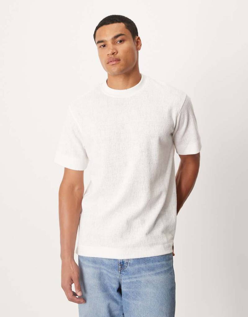 Mango - T-Shirt aus strukturiertem Baumwoll-Mix in Natur-Neutral von Mango