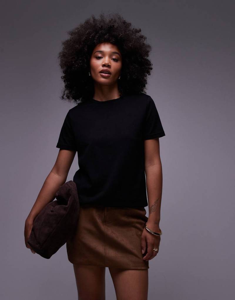 Mango - T-Shirt in Schwarz mit Rundhalsausschnitt von Mango