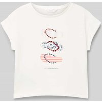 Mango T-Shirt mit Motiv-Print in Ecru, Größe 140 von Mango