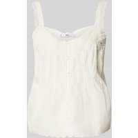 Mango Trägertop mit Motiv-Stitching in Offwhite, Größe M von Mango