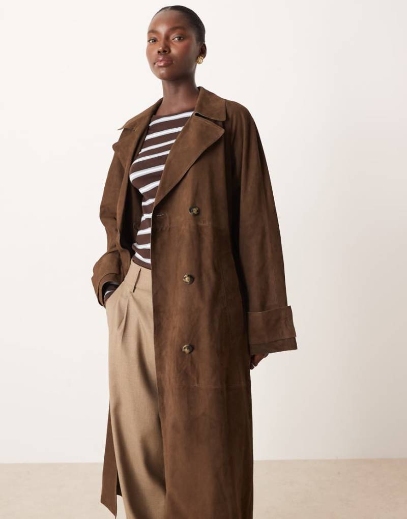 Mango - Trenchcoat aus 100% Leder in Braun-Brown Mango - Trenchcoat aus 100% Leder in Braun-Brown von Mango