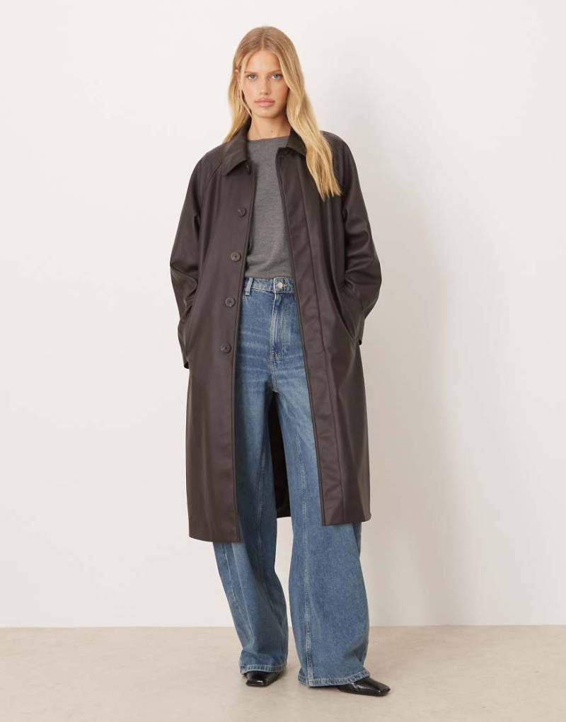 Mango - Trenchcoat aus Kunstleder in Braun-Brown von Mango