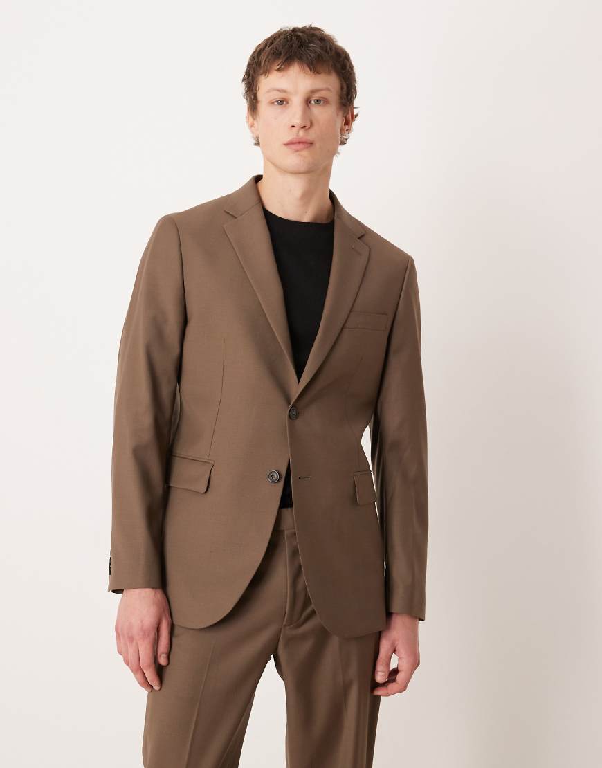 Mango - Turin - Eleganter Blazer aus 100% Wolle in Braun, Kombiteil-Brown von Mango