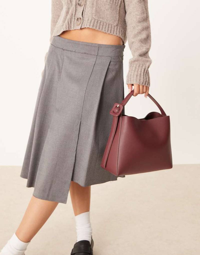 Mango - Umhängetasche aus Kunstleder in Kirschrot von Mango