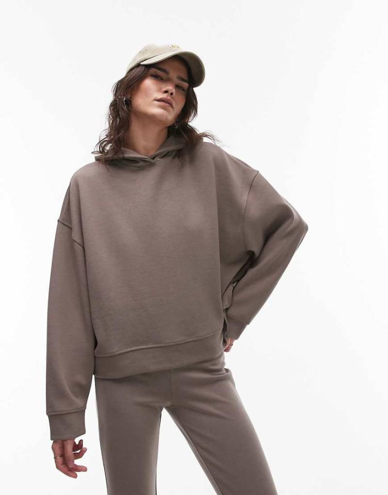 Mango - Weicher Kapuzenpullover in Hellbraun, Kombiteil von Mango