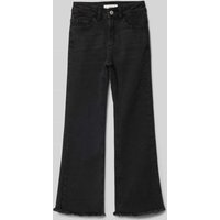 Mango Wide Fit Jeans mit Logo-Patch in Black, Größe 152 von Mango