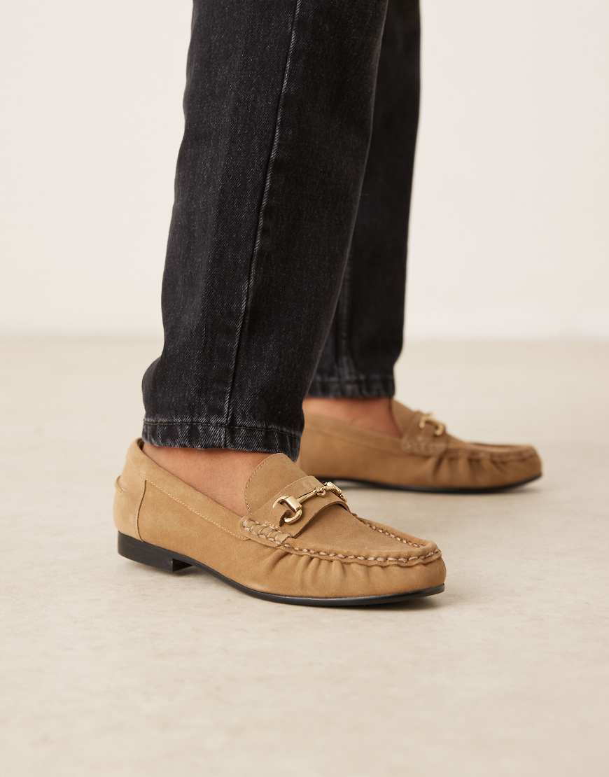 Mango - Wildleder-Loafer in Karamell mit Trensendetail-Brown von Mango