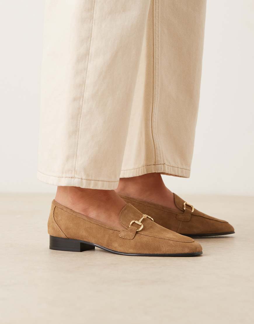 Mango - Wildleder-Loafer in Karamell mit Trensendetail-Brown von Mango