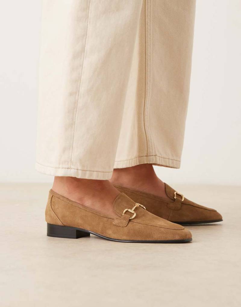 Mango - Wildleder-Loafer in Karamell mit Trensendetail-Brown von Mango