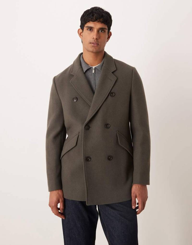 Mango - Wollmantel in Dunkelgrün von Mango