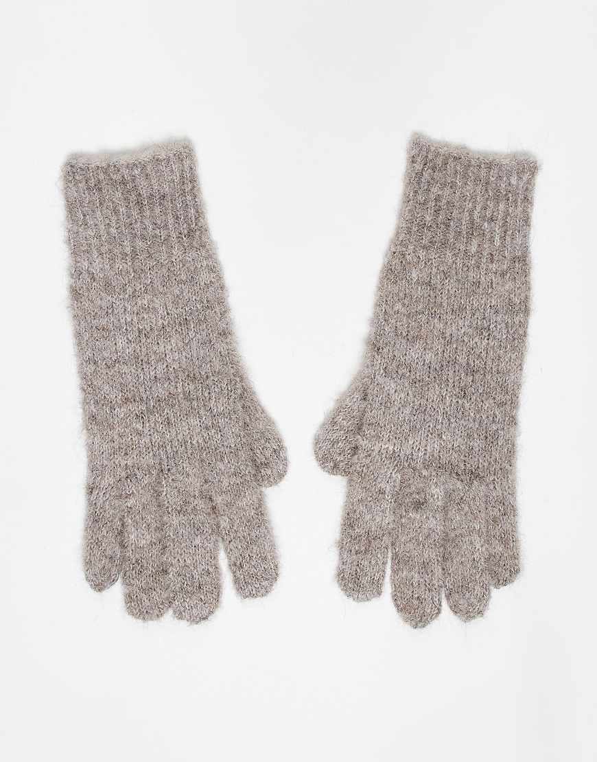 Mango - Wollmix-Handschuhe in Pilzbraun-Brown von Mango