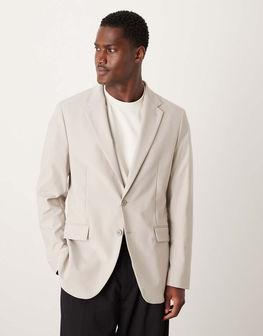 Mango - Zurich - Eleganter Blazer in Beige, Kombiteil-Neutral von Mango
