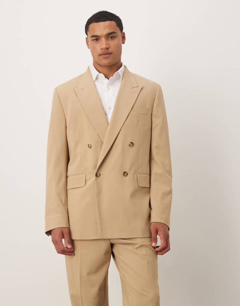 Mango - Zweireihiger Blazer in Beige, Kombiteil-Neutral von Mango