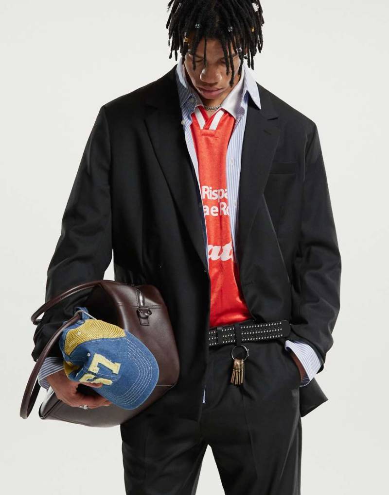 Mango - Zweireihiger Blazer in Schwarz, Kombiteil von Mango