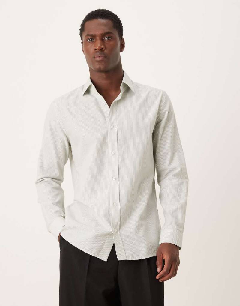 Mango - gestreiftes Hemd aus 100% hochwertiger Baumwolle in Grün von Mango