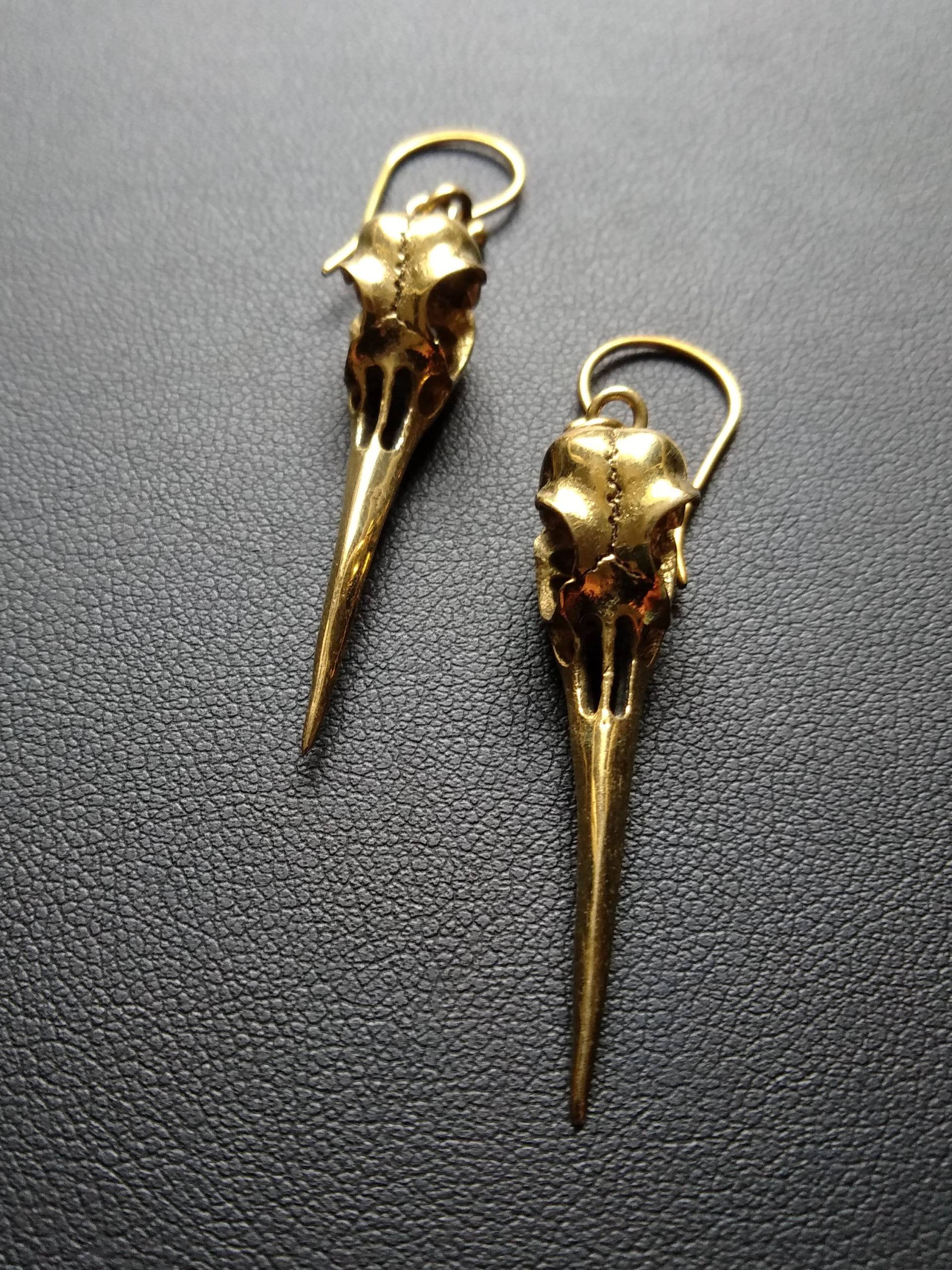 Pfauenschädel Messing Ohrringe - Tierschädel - Voodoo Schmuck - Cosplay - Makabre Juwelen - Hexen Steampunk Apokalypse - Handgemacht Pfauenschädel Messing Ohrringe - Tierschädel - Voodoo Schmuck - Cosplay - Makabre Juwelen - Hexen Steampunk Apokalypse - Handgemacht von MangoPurpleJewels