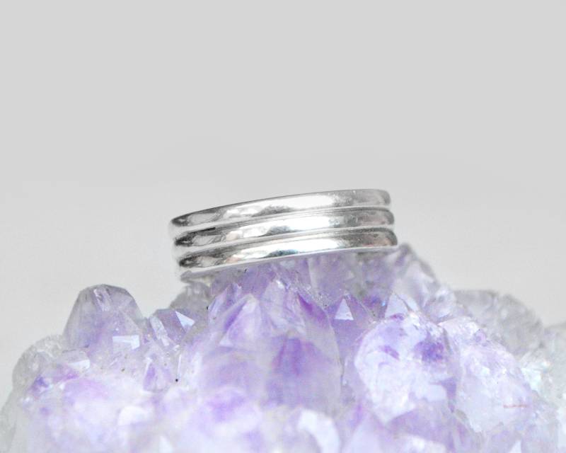 Dreibandring 925 Sterling Silber Schlichtes Unisex Design von MangosteenDreams