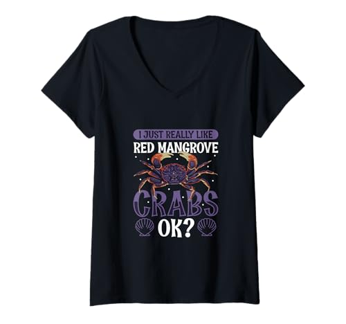 Damen Lieblingstier Mangrovenkrabbe T-Shirt mit V-Ausschnitt Damen Lieblingstier Mangrovenkrabbe T-Shirt mit V-Ausschnitt von Mangrovenkrabbe Designs
