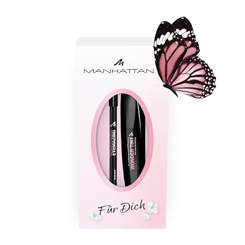 Manhattan Augen-Make-Up Set: Manhattan Wonder'Tint Mascara, Fb 001 Black, 11ml, gratis Eyemazing Khol Kajal Eyeliner 1010N Black, 1,3g von Manhattan