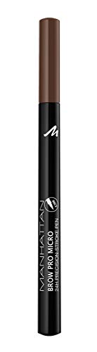 Manhattan Brow Pro Micro Pen Augenbrauenstift, in der Farbe 002 Soft Brown, Flüssiger Eyebrow Pencil mit ultra-präziser 0,2 mm Spitze, Für einen natürlichen Augenbrauen-Look von Manhattan